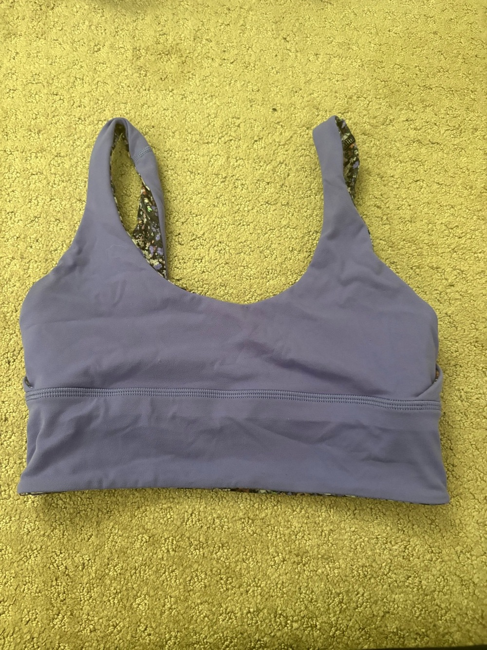Purple/floral reversible Lululemon bra
